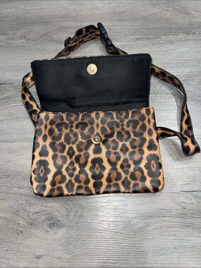 Leopard Print Crossbody Belt Bag in Brown